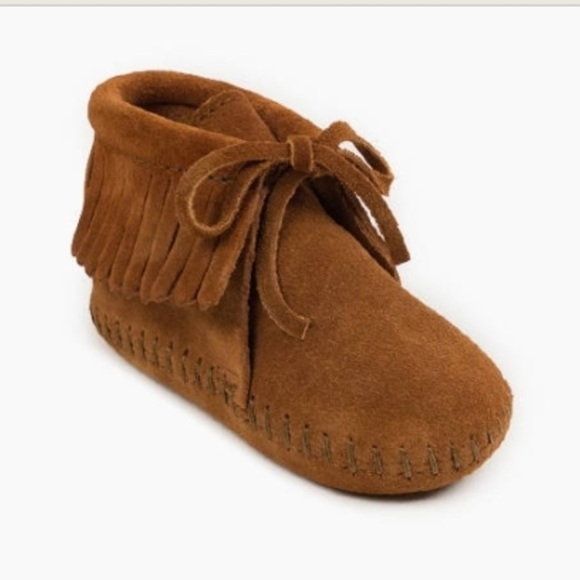 Minnetonka Infant‎ Fringe Bootie Brown SUEDE DREAMS shoes 4 12-18 months - Picture 11 of 16
